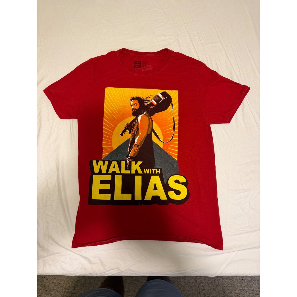 WWE Authentic Elias Walk With Elias Red Graphic T-Shirt Mens Medium Wrestling